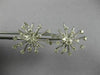ESTATE LARGE 1.52CT DIAMOND 14KT WHITE GOLD FLOWER SNOWFLAKE SCREW BACK EARRINGS