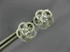 ESTATE .68CT DIAMOND 18KT WHITE GOLD 3D OPEN FLOWER SOLITAIRE STUD EARRINGS
