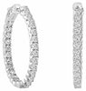 5.20CT DIAMOND 18KT WHITE GOLD 3D ROUND INSIDE OUT HUGGIE HOOP HANGING EARRINGS