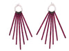 3.14CT DIAMOND & AAA RUBY 18KT WHITE GOLD 3D CIRCULAR MULTI BAR HANGING EARRINGS
