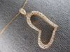 ESTATE LARGE .6CT DIAMOND 18K ROSE GOLD CLASSIC OPEN HEART FLOATING LOVE PENDANT