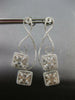 LARGE 4.11CT DIAMOND 18KT WHITE GOLD CLUSTER INVISIBLE INFINITY HANGING EARRINGS