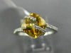 ESTATE 2.64CT DIAMOND & AAA CITRINE 14KT WHITE GOLD CRISS CROSS SQUARE FUN RING