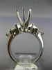 ESTATE LARGE 1.55CT DIAMOND 14KT WHITE GOLD 3D SEMI MOUNT ENGAGEMENT RING #18168