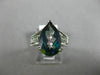 LARGE 5.15CT DIAMOND & AAA MYSTIC TOPAZ 14KT WHITE GOLD FILIGREE ENGAGEMENT RING