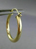 ESTATE 14KT YELLOW GOLD CLASSIC HANGING HOOP EARRINGS 25mm X 3mm WIDE #25137