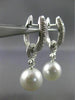 ESTATE LARGE .49CT DIAMOND 18KT WHITE GOLD SOUTH SEA PEARL PAVE ETOILE EARRINGS