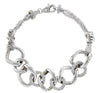 ESTATE 1.0CT DIAMOND 18KT WHITE GOLDBROUND & SQUARE MULTI LINK FUN LOVE BRACELET