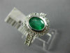 1.27CT DIAMOND & EMERALD 14K WHITE GOLD OVAL HALO BEZEL FILIGREE ENGAGEMENT RING
