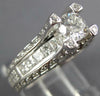 LARGE 1.50CT DIAMOND 14K WHITE GOLD 3D ROUND & PRINCESS FILIGREE ENGAGEMENT RING