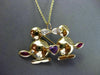 ANTIQUE LARGE 1.50CT AAA MULTI GEM 18KT YELLOW GOLD LOVE DUCK BROOCH CUTE #20178