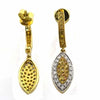 .70CT WHITE & FANCY YELLOW DIAMOND 18KT TWO TONE GOLD MARQUISE HANGING EARRINGS