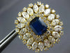 ANTIQUE EXTRA LARGE 15.16CT DIAMOND & SAPPHIRE 18KT YELLOW GOLD CLIP ON EARRINGS