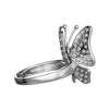 ESTATE .94CT DIAMOND 18KT WHITE GOLD 3D BUTTERFLY HANDCRAFTED LOVE RING