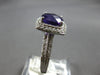 ESTATE 2.37CT DIAMOND & AAA AMETHYST 14K WHITE GOLD 3D CUSHION & ROUND HALO RING