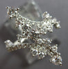 ESTATE LARGE .80CT DIAMOND 18KT WHITE GOLD CLUSTER CRISS CROSS FLORAL LEAF RING