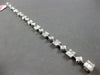 ESTATE 2.78CT DIAMOND 18K WHITE GOLD 3D ROUND & BAGUETTE SQUARE TENNIS BRACELET