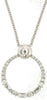 .24CT DIAMOND 14KT WHITE GOLD ROUND & BAGUETTE CIRCLE OF LIFE FUN LOVE NECKLACE