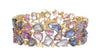 EXTRA LARGE 55.58CT DIAMOND & AAA MULTI COLOR SAPPHIRE 18KT YELLOW GOLD BRACELET