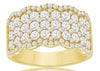 WIDE 1.83CT DIAMOND 14K YELLOW GOLD 3D MULTI ROW INVISIBLE ANNIVERSARY LOVE RING