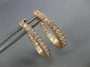 ESTATE .64CT DIAMOND 18KT ROSE GOLD 3D INSIDE OUT OVAL HUGGIE HANGING EARRINGS
