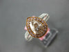 LARGE 1.47CT WHITE PINK & MOCHA DIAMOND 18KT 2 TONE GOLD CLASSIC ENGAGEMENT RING