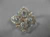 ESTATE .76CT DIAMOND 14KT YELLOW GOLD 3D CLASSIC 4 CLOVER FLOWER HALO LOVE RING