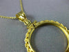 ESTATE 14KT YELLOW GOLD 3D CLASSIC ROPE ROUND COIN FRAME PENDANT #MILANO027