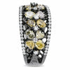 LARGE 2.55CT WHITE & MULTI COLOR DIAMOND 18KT BLACK GOLD 3D ANNIVERSARY RING