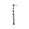 29.0CT DIAMOND & AAA MULTI COLOR SAPPHIRE 18K WHITE GOLD 3D FUN HANGING EARRINGS