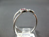 ESTATE 1.57CT DIAMOND & AAA RUBY 14KT WHITE GOLD 3D ROUND HALO FLOWER FUN RING