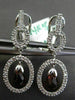 ESTATE 2.15CT DIAMOND & AAA GARNET 14KT WHITE GOLD OVAL HANGING DROP EARRINGS