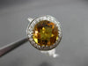 ANTIQUE LARGE 4.55CT DIAMOND & EXTRA FACET CITRINE 14KT WHITE GOLD FILIGREE RING