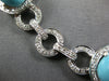 LARGE 102.62CT DIAMOND & AAA TURQUOISE 14K WHITE GOLD OVAL & ROUND LOVE NECKLACE