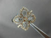 ESTATE .76CT DIAMOND 14KT YELLOW GOLD 3D CLASSIC 4 CLOVER FLOWER HALO LOVE RING