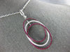 ESTATE LARGE 1.23CT DIAMOND & AAA RUBY 18KT WHITE GOLD OVAL TRINITY FUN PENDANT