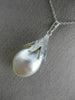 ESTATE .45CT DIAMOND & AAA SOUTH SEA PEARL 18KT WHITE GOLD FLOWER PENDANT #26205