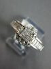 1.50CT DIAMOND 14KT WHITE GOLD 3D PRINCESS BAGUETTE & ROUND FLOWER PROMISE RING