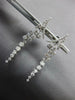 ESTATE 1.55CT DIAMOND 18KT WHITE GOLD 3D CHANDELIER HALF MOON HANGING EARRINGS