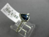 ESTATE .66CT DIAMOND & AAA SAPPHIRE 14K WHITE GOLD PEAR SHAPE 3D ENGAGEMENT RING