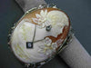 ANTIQUE LARGE OLD MINE DIAMOND 14KT 2TONE GOLD FILIGREE CAMEO BROOCH PIN #23066