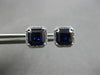 2.49CT DIAMOND & AAA SAPPHIRE 14KT WHITE GOLD EMERALD CUT & ROUND STUD EARRINGS