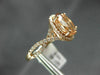ESTATE LARGE 2.90CT DIAMOND & AAA MORGANITE 14KT ROSE GOLD OVAL ENGAGEMENT RING