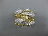 ESTATE LARGE .58CT DIAMOND 18KT 2 TONE GOLD 3D MULTI ROW OVAL PAVE ROPE FUN RING