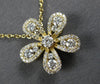 ESTATE LARGE .54CT DIAMOND 14KT YELLOW GOLD 3D CLASSIC FLOWER LOVE NECKLACE