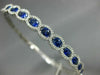 2.61CT DIAMOND & AAA SAPPHIRE 18KT WHITE GOLD OVAL SEMI ETERNITY BANGLE BRACELET