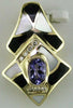 .59CT DIAMOND & AAA TANZANITE ONYX & MOTHER OF PEARL 14KT YELLOW GOLD 3D PENDANT