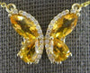 LARGE 2.65CT DIAMOND & AAA CITRINE 14KT YELLOW GOLD 3D MULTI SHAPE LOVE NECKLACE
