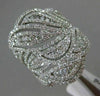 ESTATE EXTRA LARGE 2.03CT DIAMOND 18KT WHITE GOLD 3D MULTI LEAF ANNIVERSARY RING