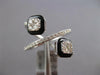 ESTATE WIDE .51CT DIAMOND & BLACK ENAMEL 14KT WHITE GOLD DOUBLE SQUARE FUN RING